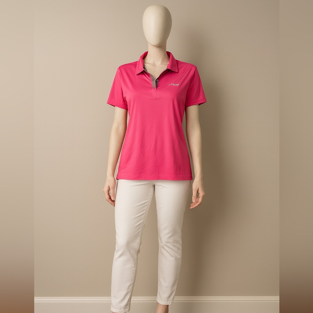 Women’s pink golf shirt